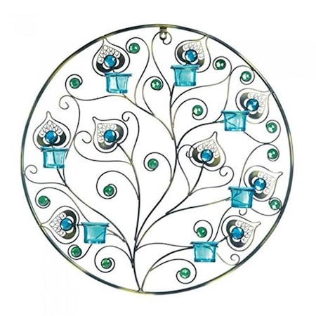 Glowflow Peacock Plumes Circular Wall Sconce GL875680